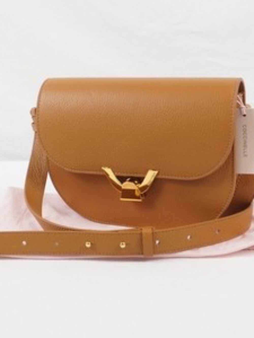 Italian Leather Coccinelle brand - Golden Brown Crossbody Bag